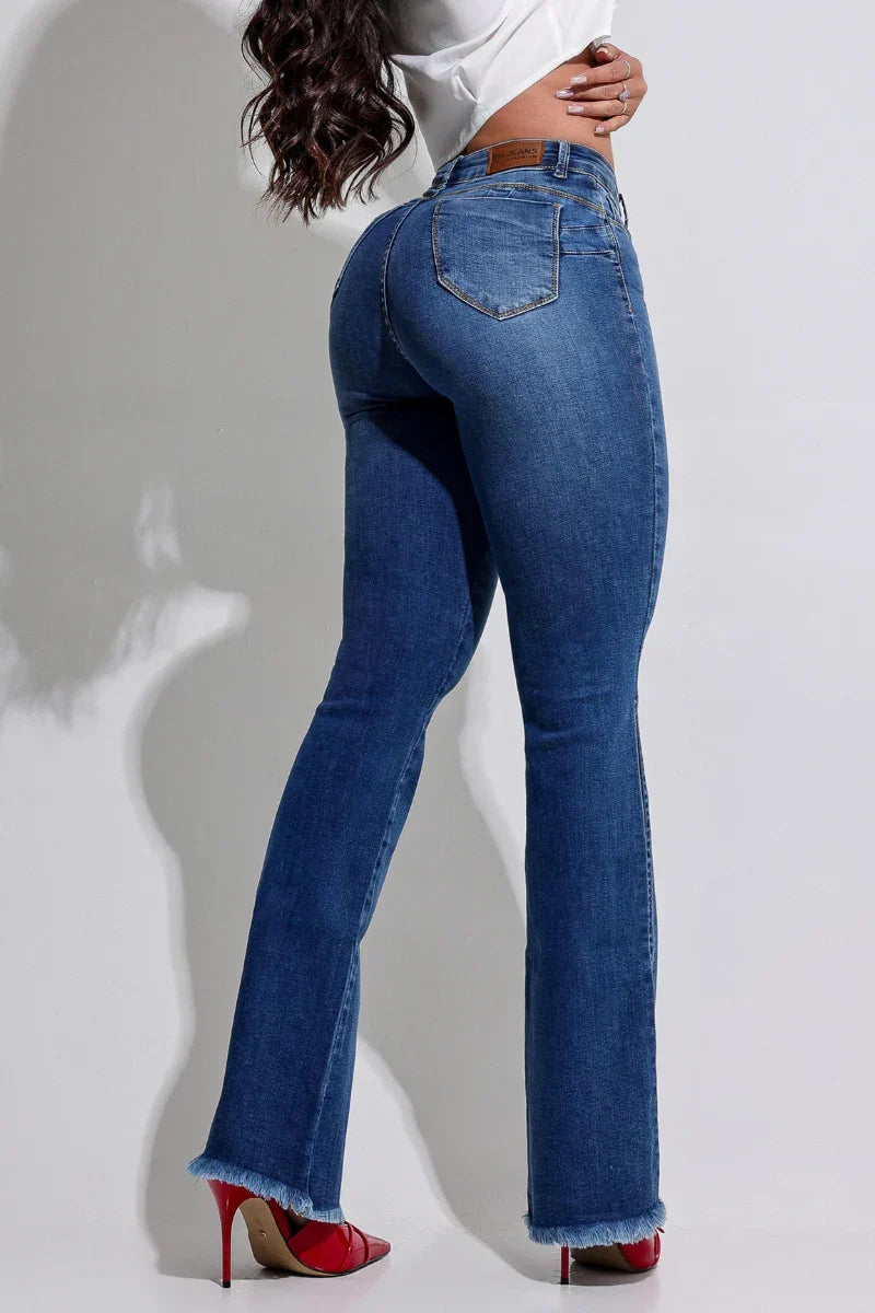 Calça Jeans Modeladora Flare Mega Bumbum - CH60